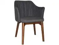 LivingStyles Coogee Commercial Grade Gravity Fabric Dining Armchair, Timber Leg, Slate / Light Walnut offer
