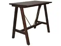LivingStyles Yukon Commercial Grade Rubber Wood Bar Table, 120cm, Walnut offer