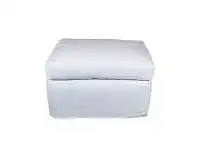 LivingStyles Dume Cotton Slipcover Ottoman, White offer