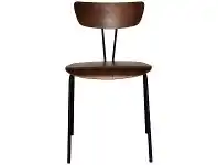 LivingStyles Irun Commercial Grade Wood & Metal Dining Chair, Wooden Seat, Walnut / Black offer