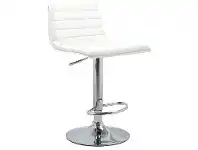 LivingStyles Durant Faux Leather Gas Lift Counter / Bar Stool, White offer