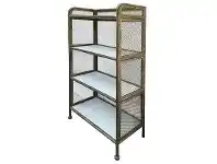 LivingStyles Ralph Rustic Iron Display Shelf, Small offer