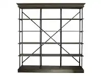 LivingStyles Pallais Iron & Oak Timber Wide Display Shelf offer