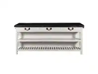 LivingStyles Lars Marble Topped Mango Wood Kitchen Island, 212cm, Pale Grey offer