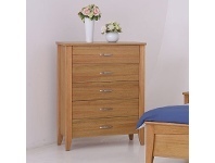 LivingStyles Brizi Okoume Timber 5 Drawer Tallboy offer