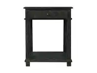 LivingStyles Villa Oak Timber Bedside Table, Ebony offer