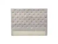 LivingStyles Manchile Tufted Cotton Velvet Bed Headboard, Queen, Soft Grey offer