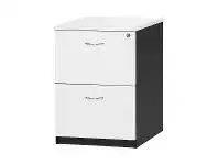 LivingStyles Logan 2 Drawer File Cabinet, White / Black offer