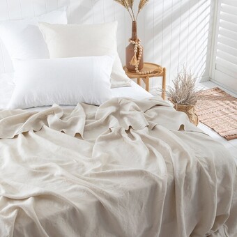 Pillow Talk Washed linen flat sheet by m.u.s.e. offer