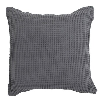 Pillow Talk Chunky waffle charcoal european pillowcase by m.u.s.e. offer