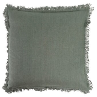 Pillow Talk Sahara linen fringed feather square cushion by m.u.s.e. offer