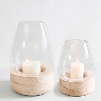 Pillow Talk Hastings hurricane natural candle holder by habitat offer