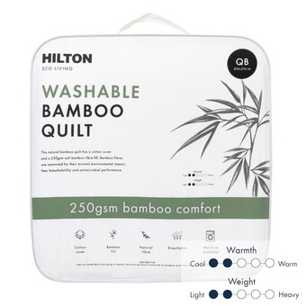 Pillow Talk Eco living 250gsm washable bamboo quilt by hilton offer
