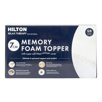 Pillow Talk Relax therapy 7cm memory foam topper by hilton offer