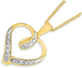 Angus & Coote 9ct gold diamond heart pendant offer