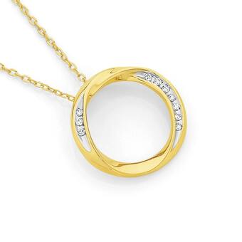 Angus & Coote 9ct gold diamond circle of love pendant offer