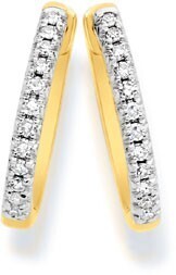 Angus & Coote 9ct gold diamond huggie earrings offer