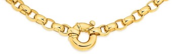Angus & Coote 9ct gold 45cm solid belcher bolt ring necklace offer
