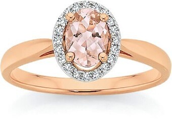 Angus & Coote 9ct rose gold morganite & diamond ring offer