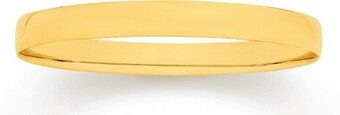 Angus & Coote 9ct gold 65mm solid oval comfort bangle offer