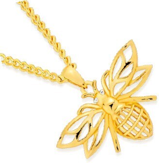 Angus & Coote 9ct gold filigree bumble bee pendant offer