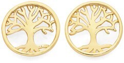 Goldmark 9ct gold tree of life circle stud earrings offer