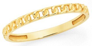 Goldmark 9ct gold fine curb stacker ring offer