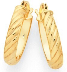 Goldmark 9ct gold 3x10mm twist hoop earrings offer