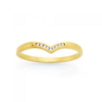 Goldmark 9ct gold diamond 'v' anniversary band offer