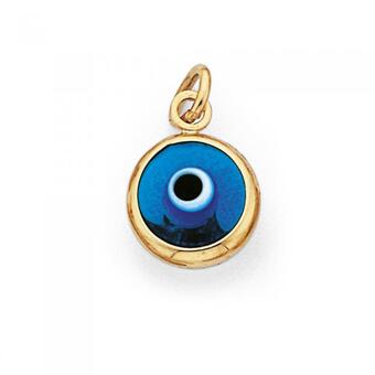 9ct gold enamel evil eye charm