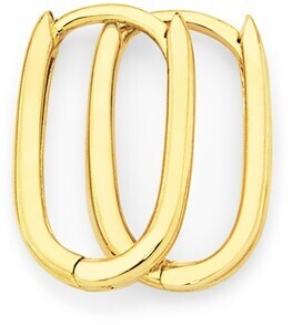 Goldmark 9ct gold 7mm fine polished oval huggie earrings offer