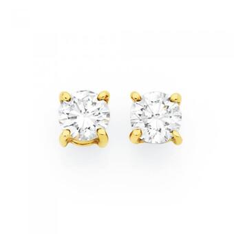 Goldmark 18ct gold diamond round brilliant cut stud earrings offer