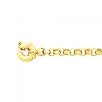Goldmark 9ct gold 19cm solid belcher bolt ring bracelet offer
