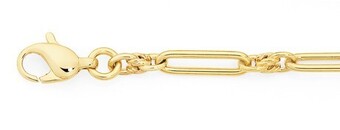Goldmark 9ct gold 19cm solid fancy knot paperclip bracelet offer