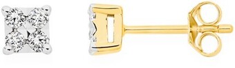 Goldmark 9ct gold diamond square stud earrings offer