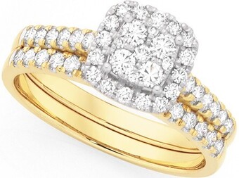 Goldmark 9ct gold diamond bridal set offer