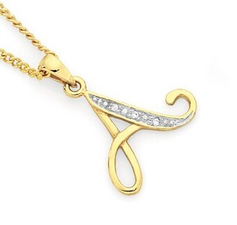Goldmark 9ct gold diamond initial 'a' pendant offer