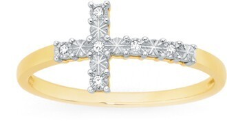Goldmark 9ct gold diamond cross ring offer