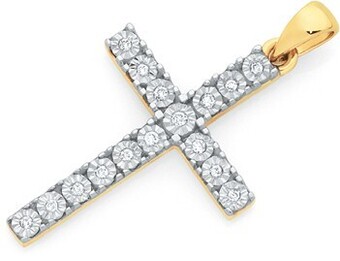 Goldmark 9ct gold diamond cross pendant offer