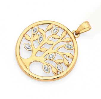 Goldmark 9ct gold diamond tree of life pendant offer