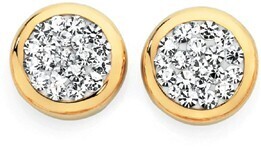 Goldmark 9ct gold on silver crystal studs offer