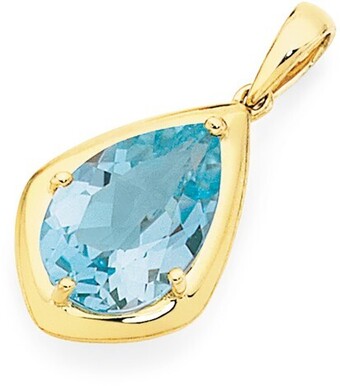 Goldmark 9ct gold sky blue topaz pear teardrop pendant offer
