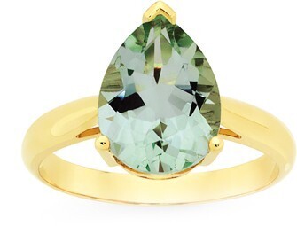 Goldmark 9ct gold green amethyst pear shape ring offer