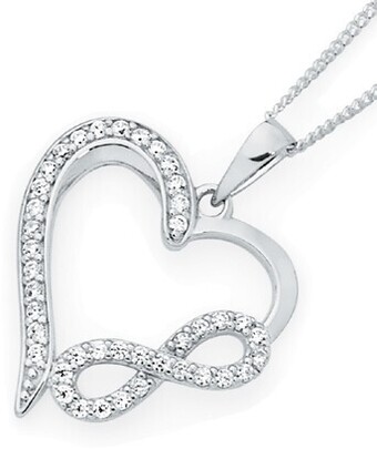 Goldmark Sterling silver cubic zirconia infinity & open heart pendant offer