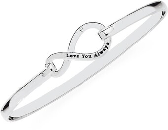 Goldmark Sterling silver cubic zirconia love you always infinity bangle offer