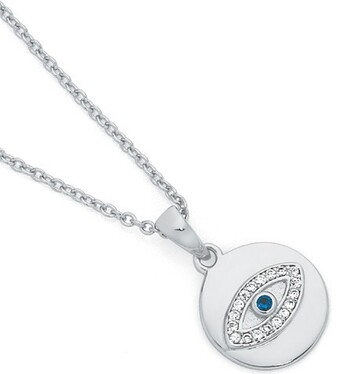 Goldmark Sterling silver blue cubic zirconia evil eye disc pendant offer