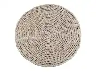 LivingStyles Coco Rattan Round Placemat, White Wash offer