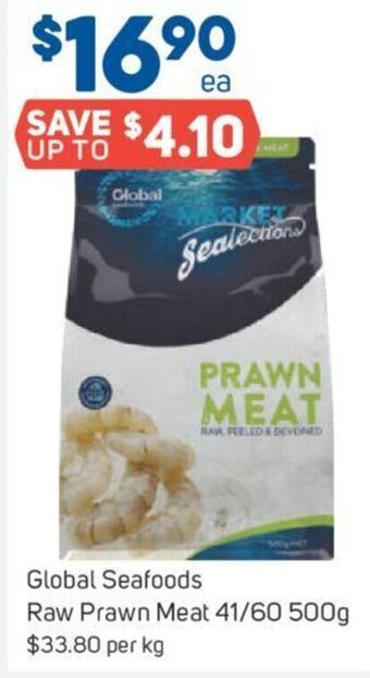 Foodland Global Seafoods Raw Prawn Meat 41/60 500g offer