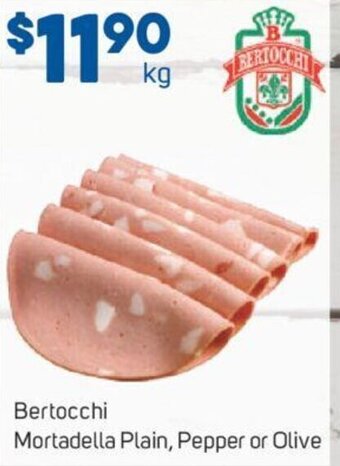 Foodland Bertocchi Mortadella Plain, Pepper or Olive offer