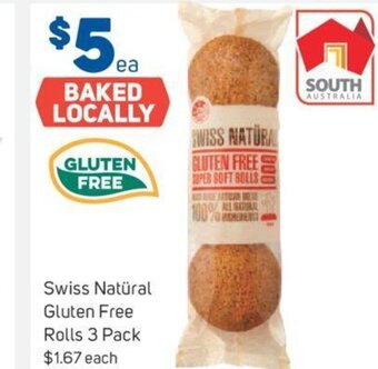 Foodland Swiss Natüral Gluten Free Rolls 3 Pack offer